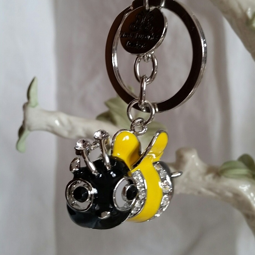 Humble Bumble Bee Keychain Bag Charm w/pouch